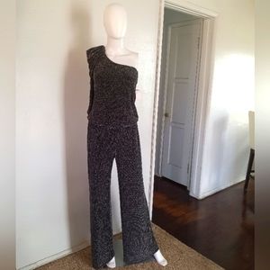 Wide leg jumpsuit shiny